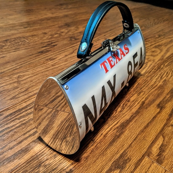 Texas cowboy western license plate purse clutch - Picture 2 of 5